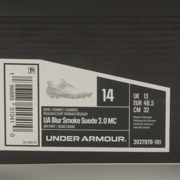 Under Armour Blur Smoke Suede 2.0 MC Football Cleats 3027978-101 size 14 main image 10